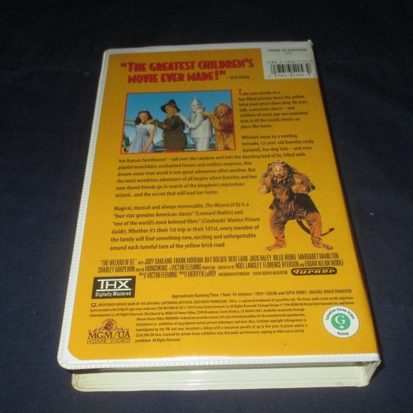 The Wizard of Oz (from 1939) MGM Family Edition (VHS, 1996) w/ Clamshell Case - Picture 2 of 7